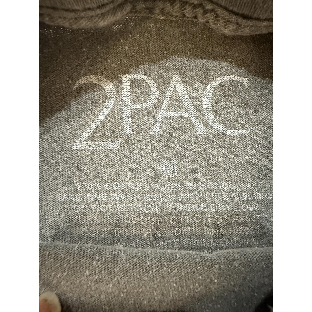 2Pac TShirt Mens LG Black All Eyez On Me Gray Album Tracklist Back Tupac Hip Hop - Picture 3 of 7